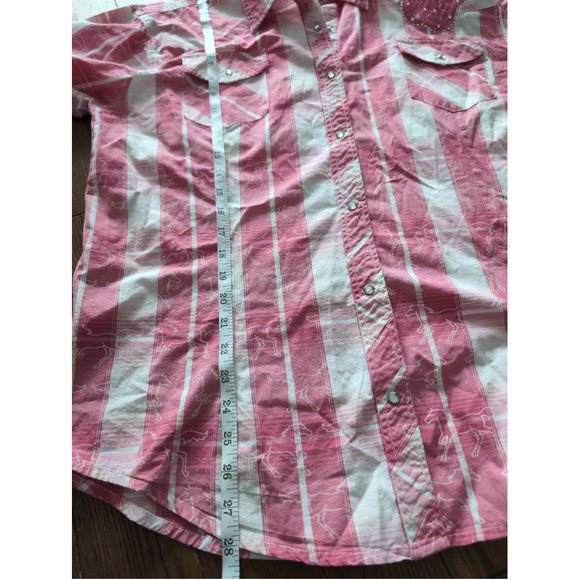 Vintage Cowgirl Legend Pink Plaid Snap Down Shirt women size XL Dainty Embroider - Picture 6 of 7